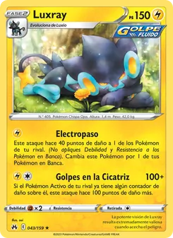 Carta Luxray de la expansión Cenit Supremo, número 043/159
