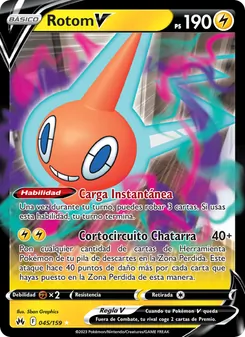 Carta Rotom V de la expansión Cenit Supremo, número 045/159