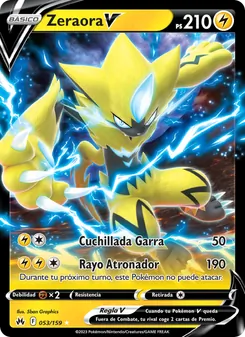 Carta Zeraora V de la expansión Cenit Supremo, número 053/159