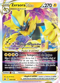 Carta Zeraora V-ASTRO de la expansión Cenit Supremo, número 055/159