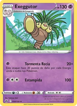 Carta Exeggutor de la expansión Cenit Supremo, número 058/159