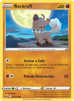 Carta Rockruff de la expansión Cenit Supremo, número 073/159