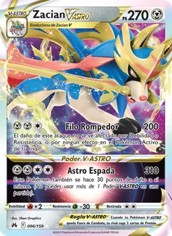 Carta Zacian V-ASTRO de la expansión Cenit Supremo, número 096/159