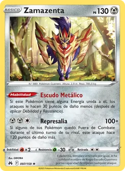 Carta Zamazenta de la expansión Cenit Supremo, número 097/159