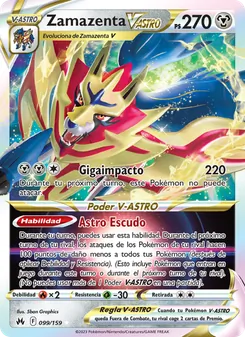 Carta Zamazenta V-ASTRO de la expansión Cenit Supremo, número 099/159