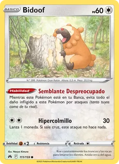 Carta Bidoof de la expansión Cenit Supremo, número 111/159