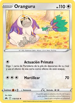 Carta Oranguru de la expansión Cenit Supremo, número 119/159