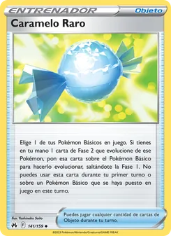 Carta Caramelo Raro de la expansión Cenit Supremo, número 141/159