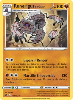 Carta Runerigus de Galar de la expansión Choque Rebelde, número 102/192