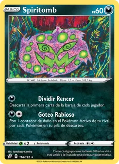Carta Spiritomb de la expansión Choque Rebelde, número 116/192