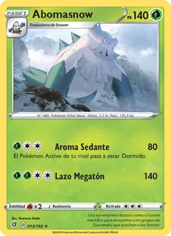 Carta Abomasnow de la expansión Choque Rebelde, número 13/192