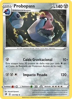 Carta Probopass de la expansión Choque Rebelde, número 131/192