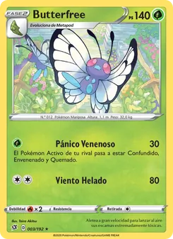 Carta Butterfree de la expansión Choque Rebelde, número 3/192