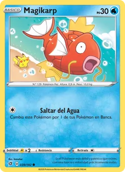 Carta Magikarp de la expansión Choque Rebelde, número 39/192