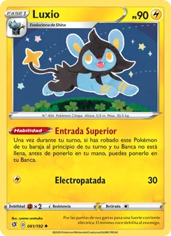Carta Luxio de la expansión Choque Rebelde, número 61/192