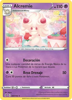 Carta Alcremie de la expansión Choque Rebelde, número 87/192