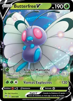 Carta Butterfree V de la expansión Oscuridad Incandescente, número 1/189