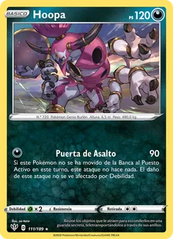 Carta Hoopa de la expansión Oscuridad Incandescente, número 111/189