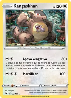 Carta Kangaskhan de la expansión Oscuridad Incandescente, número 133/189