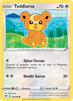Carta Teddiursa de la expansión Oscuridad Incandescente, número 138/189