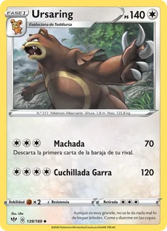 Carta Ursaring de la expansión Oscuridad Incandescente, número 139/189