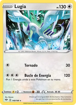 Carta Lugia de la expansión Oscuridad Incandescente, número 140/189