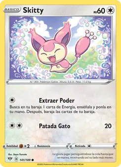 Carta Skitty de la expansión Oscuridad Incandescente, número 141/189