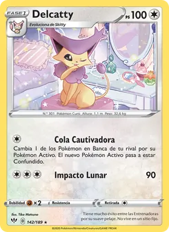 Carta Delcatty de la expansión Oscuridad Incandescente, número 142/189