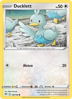 Carta Ducklett de la expansión Oscuridad Incandescente, número 148/189