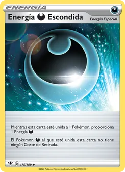 Carta Energía Darkness Escondida de la expansión Oscuridad Incandescente, número 175/189