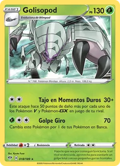 Carta Golisopod de la expansión Oscuridad Incandescente, número 18/189