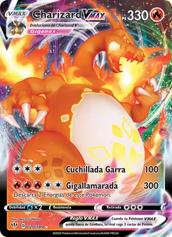 Carta Charizard VMAX de la expansión Oscuridad Incandescente, número 20/189
