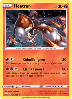 Carta Heatran de la expansión Oscuridad Incandescente, número 25/189