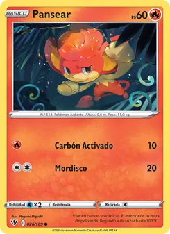 Carta Pansear de la expansión Oscuridad Incandescente, número 26/189