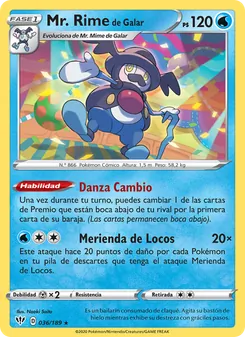 Carta Mr. Rime de Galar de la expansión Oscuridad Incandescente, número 36/189