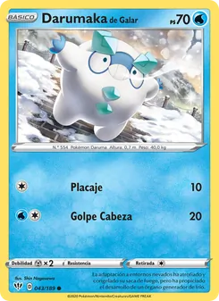 Carta Darumaka de Galar de la expansión Oscuridad Incandescente, número 43/189