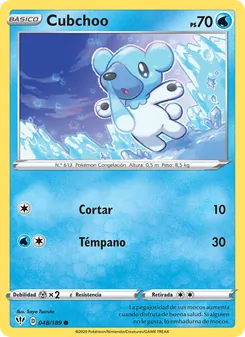 Carta Cubchoo de la expansión Oscuridad Incandescente, número 48/189