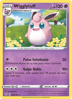 Carta Wigglytuff de la expansión Oscuridad Incandescente, número 68/189