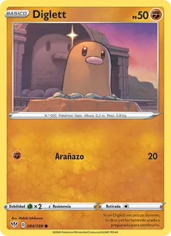 Carta Diglett de la expansión Oscuridad Incandescente, número 84/189