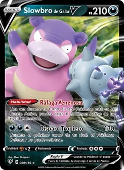 Carta Slowbro V de Galar de la expansión Oscuridad Incandescente, número 99/189