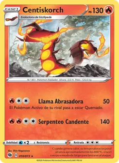 Carta Centiskorch de la expansión Camino de Campeones, número 10/73