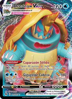 Carta Drednaw VMAX de la expansión Camino de Campeones, número 15/73