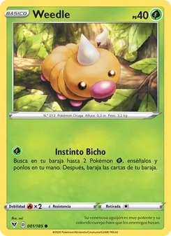 Carta Weedle de la expansión Voltaje Vívido, número 1/185