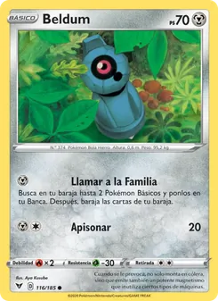 Carta Beldum de la expansión Voltaje Vívido, número 116/185