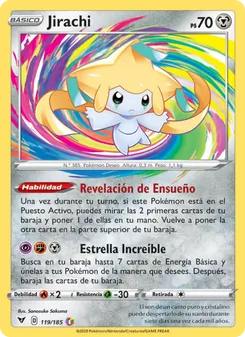 Carta Jirachi de la expansión Voltaje Vívido, número 119/185