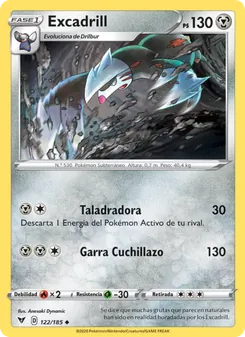 Carta Excadrill de la expansión Voltaje Vívido, número 122/185