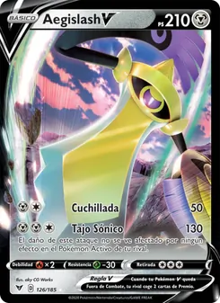 Carta Aegislash V de la expansión Voltaje Vívido, número 126/185