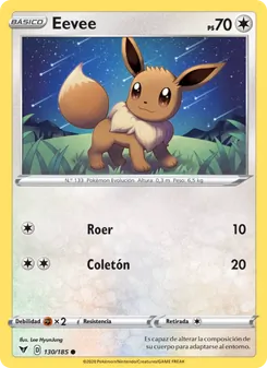 Carta Eevee de la expansión Voltaje Vívido, número 130/185