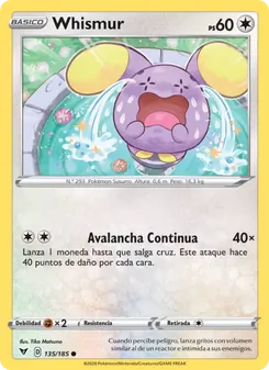 Carta Whismur de la expansión Voltaje Vívido, número 135/185