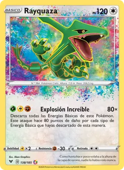 Carta Rayquaza de la expansión Voltaje Vívido, número 138/185